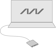 Drawing of a laptop and Knot connected